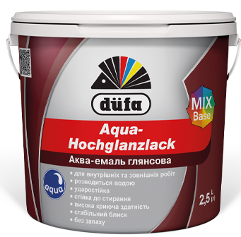 Фарба акваемаль акрилова Dufa біла глянсова 2,5 л